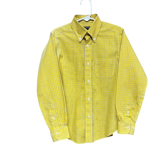 Brooks Brothers Other - Brooks Brothers Fleece Boys Yellow Plaid Non-Iron Cotton Button Down Shirt Small